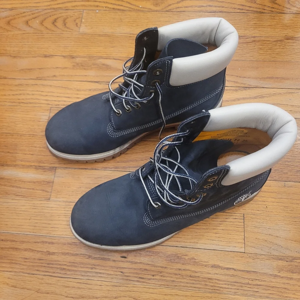 Timberland-Inspired Men's Navy Work Boots - Picture 1 of 3